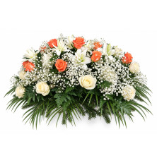 Ikebana Alžbetka-oranžovo-biela