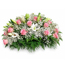 Ikebana Alžbetka-ružovo-biela