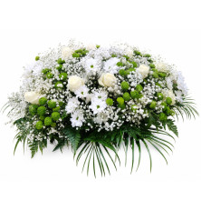 Ikebana Veronika bielo-zelená